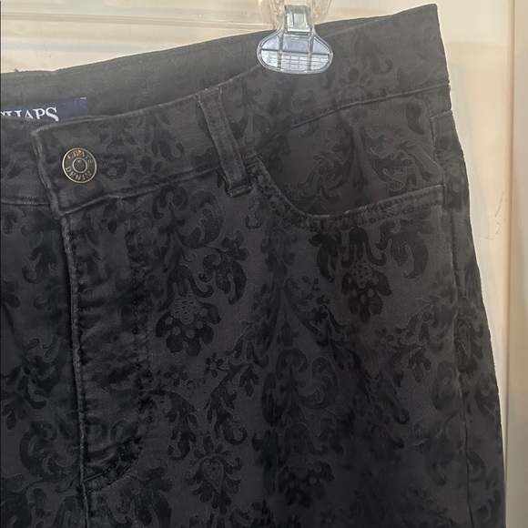 Chaps Soft Black Texture Pattern Jeans Size 16 - Picture 4 of 8